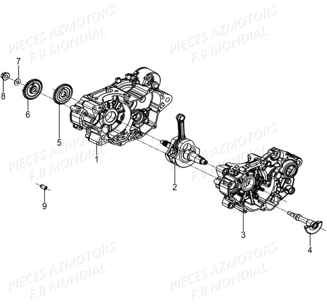 Carters Vilebrequin FB MONDIAL Pieces PAGANI 125 ABS EURO4 FB Mondial Origine