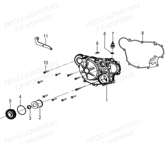 Couvre Carter Droit FB MONDIAL Pieces PAGANI 125 ABS EURO4 FB Mondial Origine
