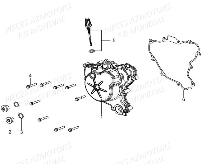 Couvre Carter Gauche FB MONDIAL Pieces PAGANI 125 ABS EURO4 FB Mondial Origine