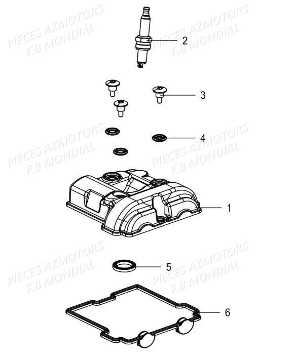 Couvre Culasse FB MONDIAL Pieces PAGANI 125 ABS EURO4 FB Mondial Origine
