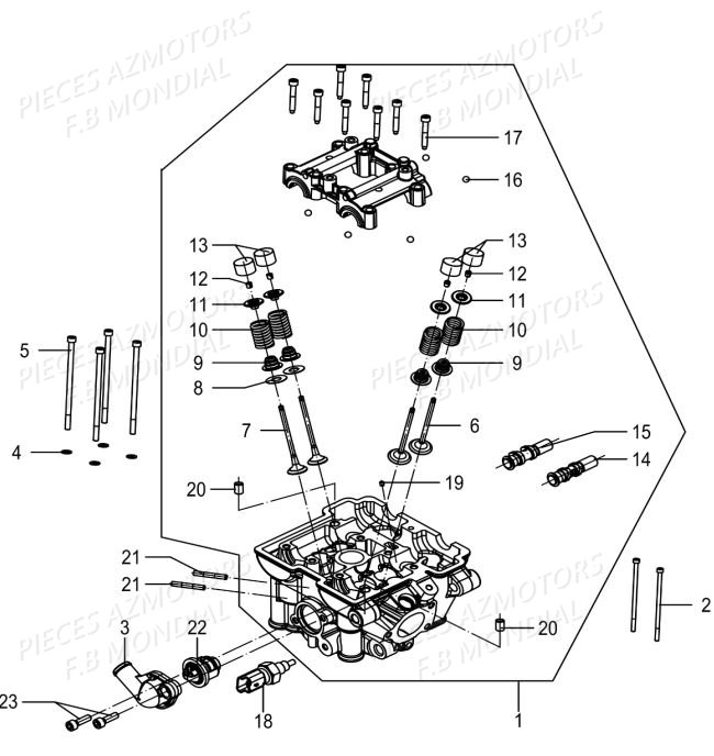 Culasse FB MONDIAL Pieces PAGANI 125 ABS EURO4 FB Mondial Origine