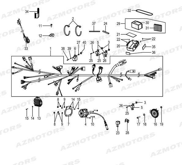 Electricite FB MONDIAL Pieces PAGANI 125 ABS EURO4 FB Mondial Origine
