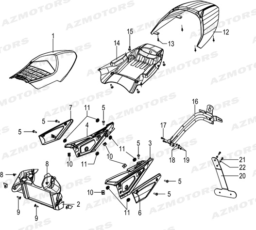 Elements De Carrosserie Arriere FB MONDIAL Pieces PAGANI 125 ABS EURO4 FB Mondial Origine