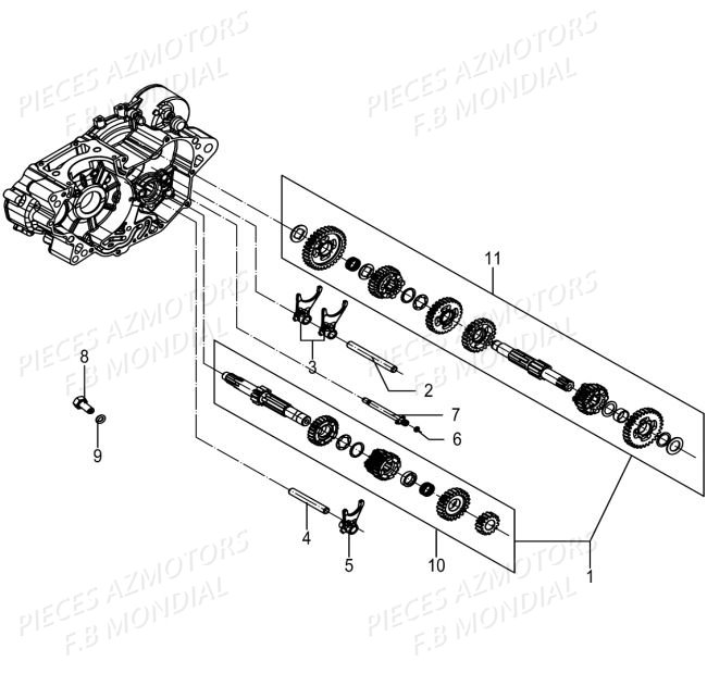 Pignons De Vitesses FB MONDIAL Pieces PAGANI 125 ABS EURO4 FB Mondial Origine