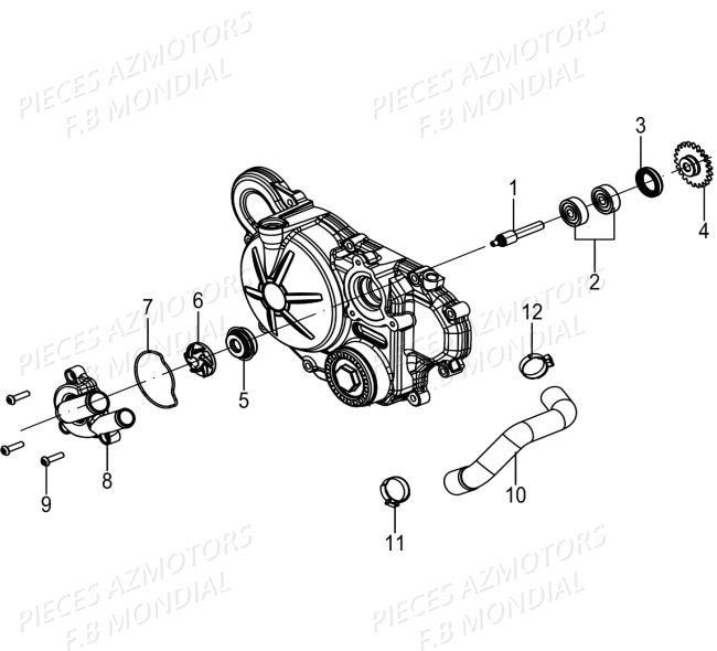 Pompe A Eau FB MONDIAL Pieces PAGANI 125 ABS EURO4 FB Mondial Origine