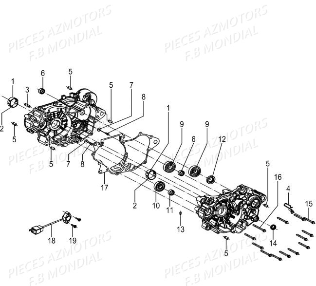 Roulements De Carters FB MONDIAL Pieces PAGANI 125 ABS EURO4 FB Mondial Origine