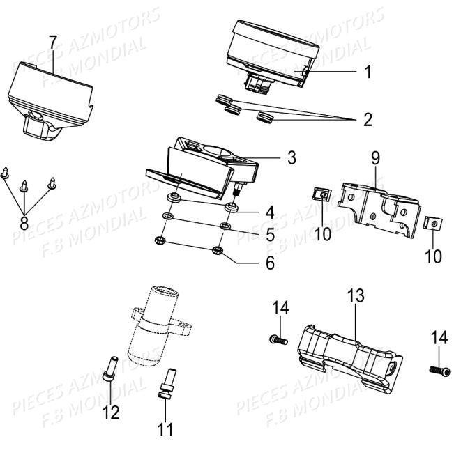 Tableau De Bord Support FB MONDIAL Pieces PAGANI 125 ABS EURO4 FB Mondial Origine