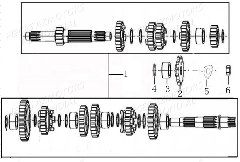 Arbre Primaire FB MONDIAL Pieces PAGANI SC 300 ABS EU IV Mondial Origine