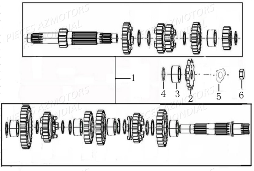 Arbre Primaire AZMOTORS Pieces PAGANI SC 300 ABS EU IV Mondial Origine