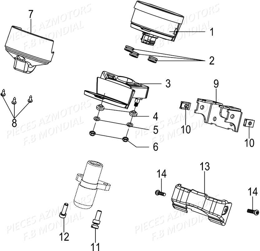 Compteur AZMOTORS Pieces PAGANI SC 300 ABS EU IV Mondial Origine