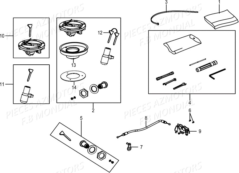 Contacteur A Clef AZMOTORS Pieces PAGANI SC 300 ABS EU IV Mondial Origine