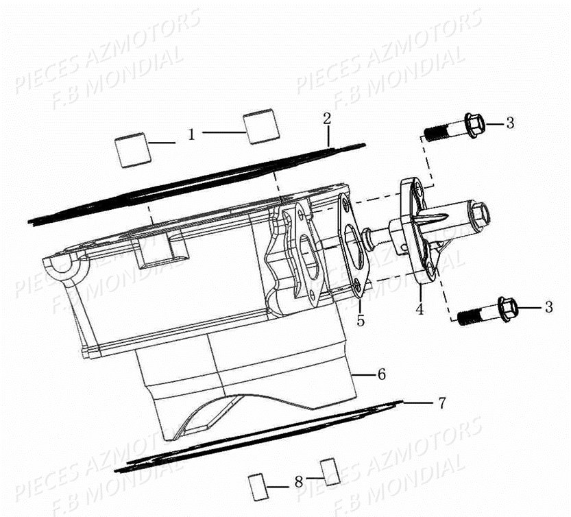 Cylindre FB MONDIAL Pieces PAGANI SC 300 ABS EU IV Mondial Origine