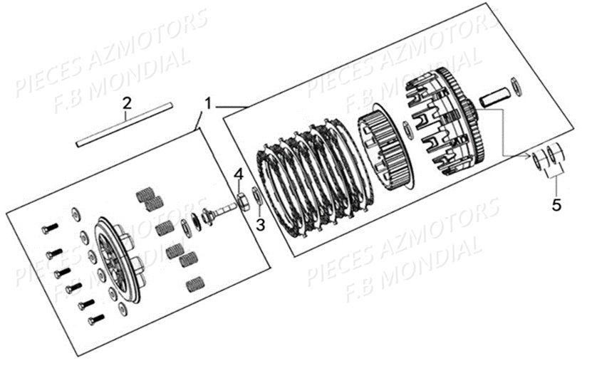 Embrayage FB MONDIAL Pieces PAGANI SC 300 ABS EU IV Mondial Origine