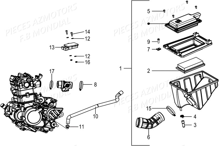 Filtre A Air Ecu AZMOTORS Pieces PAGANI SC 300 ABS EU IV Mondial Origine