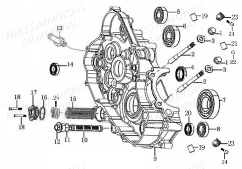 Filtre A Huile Carter Droit AZMOTORS Pieces PAGANI SC 300 ABS EU IV Mondial Origine