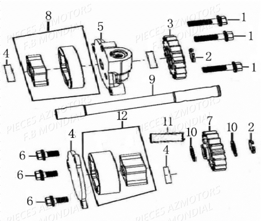 Pompe A Huile FB MONDIAL Pieces PAGANI SC 300 ABS EU IV Mondial Origine