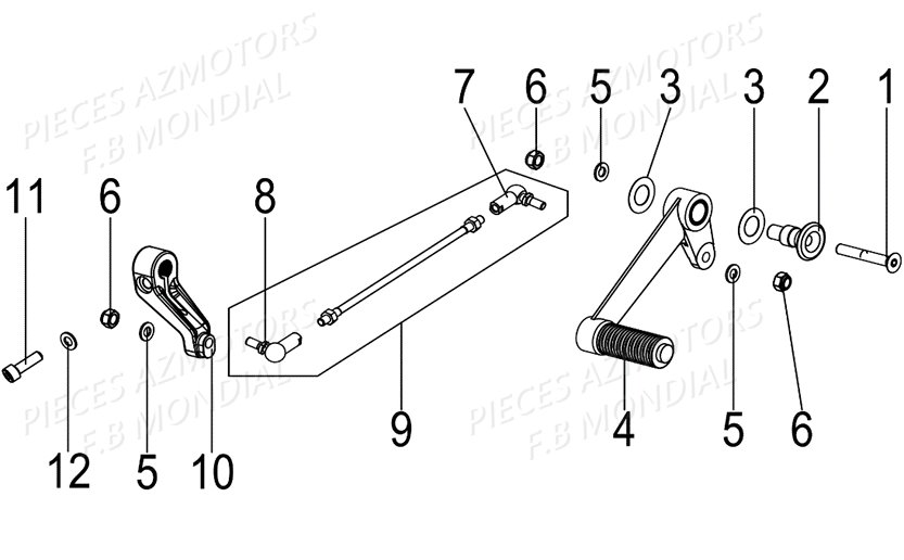 Selecteur De Vitesses AZMOTORS Pieces PAGANI SC 300 ABS EU IV Mondial Origine