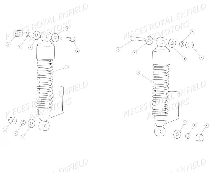 Amortisseur ROYAL ENFIELD Pieces ROYAL ENFIELD CLASSIC PEGASUS 500 (E4) BROWN (2018)