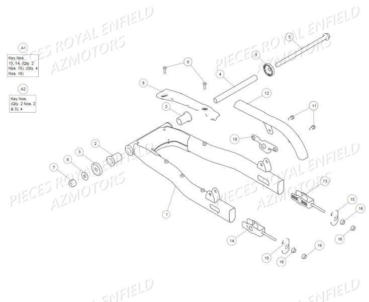 BRAS_OSCILLANT ROYAL ENFIELD Pieces ROYAL ENFIELD CLASSIC PEGASUS 500 (E4) BROWN (2018)