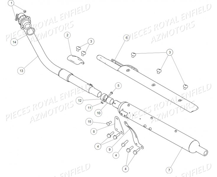 Echappement ROYAL ENFIELD Pieces ROYAL ENFIELD CLASSIC PEGASUS 500 (E4) BROWN (2018)