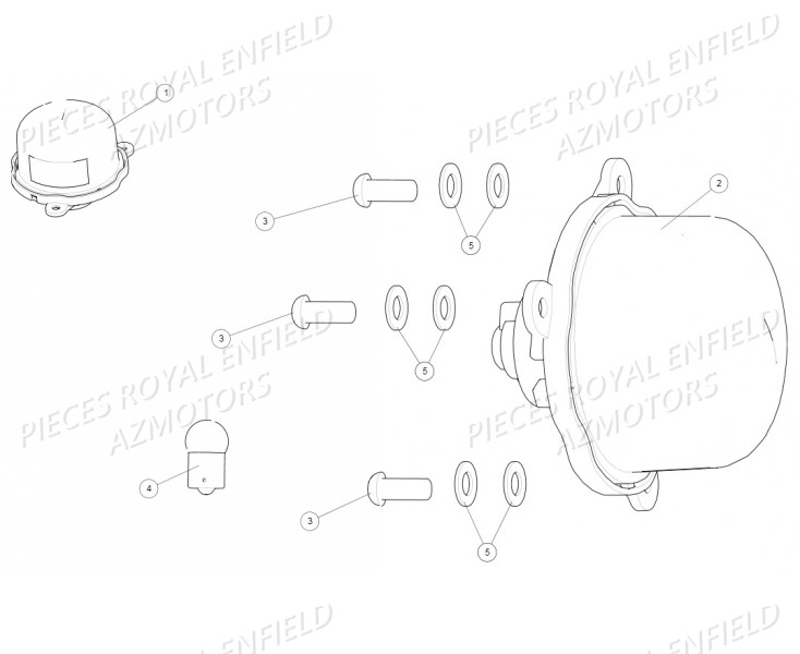 Feu Ar ROYAL ENFIELD Pieces ROYAL ENFIELD CLASSIC PEGASUS 500 (E4) BROWN (2018)