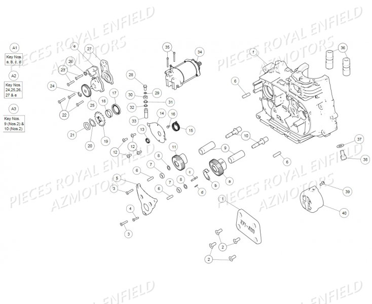 POMPE_A_HUILE_DEMARREUR_PIGNON_SBV ROYAL ENFIELD Pieces ROYAL ENFIELD CLASSIC PEGASUS 500 (E4) BROWN (2018)