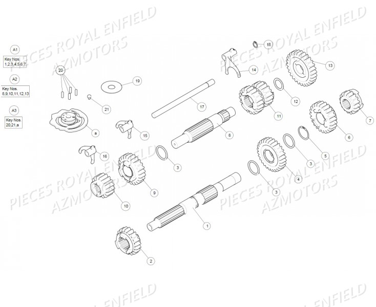 Transmission ROYAL ENFIELD Pieces ROYAL ENFIELD CLASSIC PEGASUS 500 (E4) BROWN (2018)
