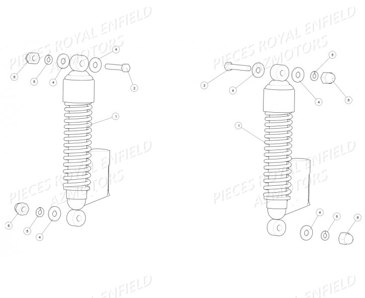 AMORTISSEUR ROYAL ENFIELD PEGASUS OLIVE