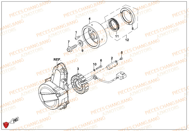 Alternateur CHANGJIANG Pieces SIDE-CAR CHANGJIANG CJ 650 PEKIN_EXPRESS EURO4