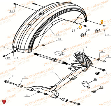 Bras Du Panier CHANGJIANG Pieces SIDE-CAR CHANGJIANG CJ 650 PEKIN_EXPRESS EURO4