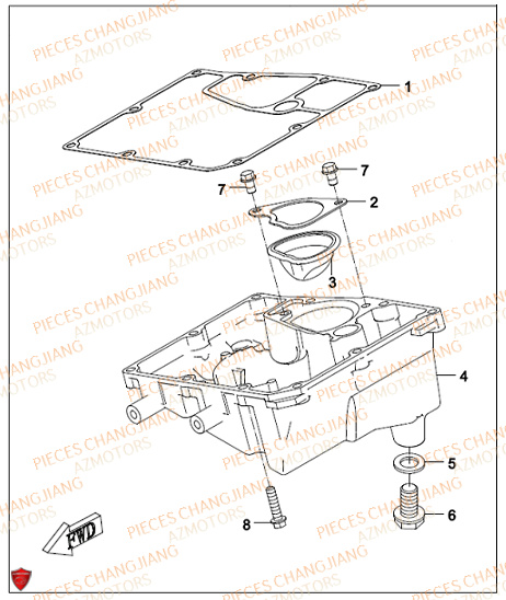 Carter Huile CHANGJIANG Pieces SIDE-CAR CHANGJIANG CJ 650 PEKIN_EXPRESS EURO4