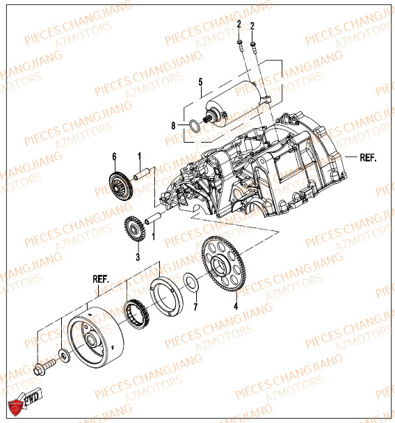 Demarreur CHANGJIANG Pieces SIDE-CAR CHANGJIANG CJ 650 PEKIN_EXPRESS EURO4