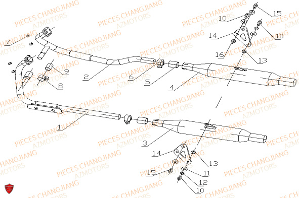 Echappement CHANGJIANG Pieces SIDE-CAR CHANGJIANG CJ 650 PEKIN_EXPRESS EURO4