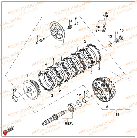 Embrayage CHANGJIANG Pieces SIDE-CAR CHANGJIANG CJ 650 PEKIN_EXPRESS EURO4