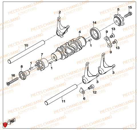 Fourchette CHANGJIANG Pieces SIDE-CAR CHANGJIANG CJ 650 PEKIN_EXPRESS EURO4