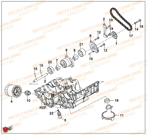 Lubrification CHANGJIANG Pieces SIDE-CAR CHANGJIANG CJ 650 PEKIN_EXPRESS EURO4