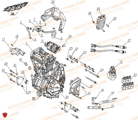 Moteur CHANGJIANG Pieces SIDE-CAR CHANGJIANG CJ 650 PEKIN_EXPRESS EURO4