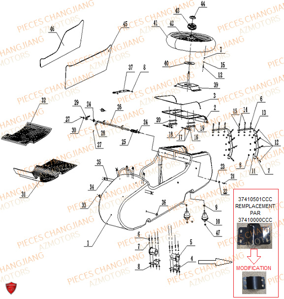 Panier CHANGJIANG Pieces SIDE-CAR CHANGJIANG CJ 650 PEKIN_EXPRESS EURO4