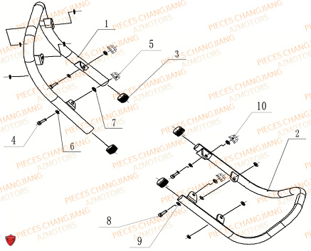 Pare Choc CHANGJIANG Pieces SIDE-CAR CHANGJIANG CJ 650 PEKIN_EXPRESS EURO4