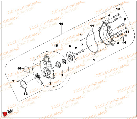 Pompe A Eau CHANGJIANG Pieces SIDE-CAR CHANGJIANG CJ 650 PEKIN_EXPRESS EURO4