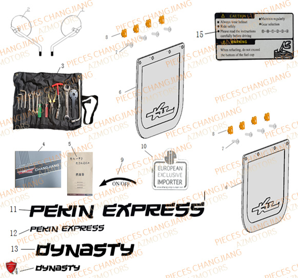 Retro Sticker CHANGJIANG Pieces SIDE-CAR CHANGJIANG CJ 650 PEKIN_EXPRESS EURO4