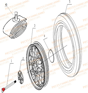 Roue Avant CHANGJIANG Pieces SIDE-CAR CHANGJIANG CJ 650 PEKIN_EXPRESS EURO4