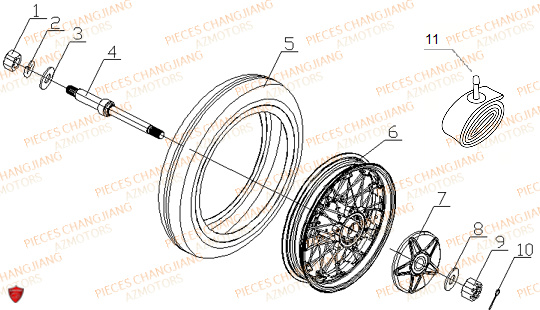 Roue Du Panier CHANGJIANG Pieces SIDE-CAR CHANGJIANG CJ 650 PEKIN_EXPRESS EURO4