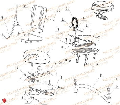 Sellerie CHANGJIANG Pieces SIDE-CAR CHANGJIANG CJ 650 PEKIN_EXPRESS EURO4