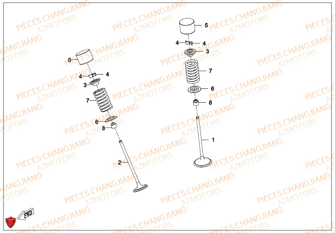 Soupape CHANGJIANG Pieces SIDE-CAR CHANGJIANG CJ 650 PEKIN_EXPRESS EURO4