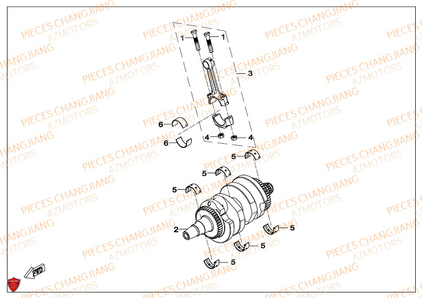 Vilebrequin CHANGJIANG Pieces SIDE-CAR CHANGJIANG CJ 650 PEKIN_EXPRESS EURO4