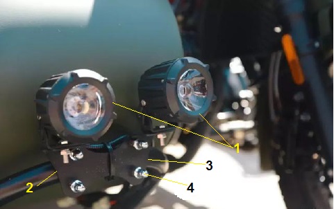 FIXATION EN U CJ 650 CHANGJIANG pour ~FEU LONGUE PORTEE de PEKIN EXPRESS CJ 650