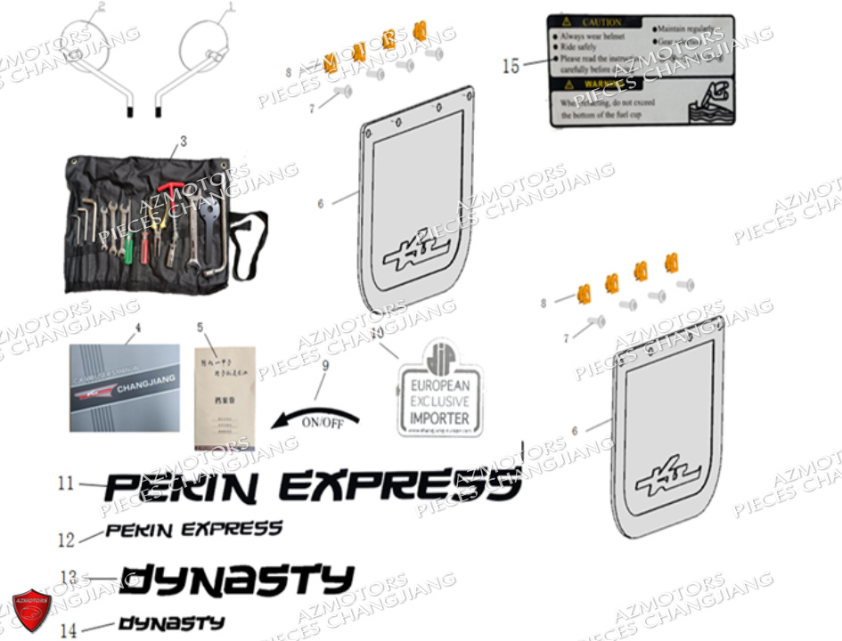 Retro Sticker Cj650 CHANGJIANG Pieces SIDE-CAR CHANGJIANG PEKIN_EXPRESS EURO5