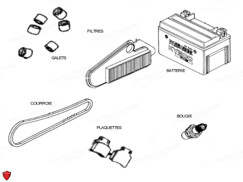 1 Consommables KYMCO Pièces Scooter Kymco PEOPLE 125 4T EURO II (BA25AB)