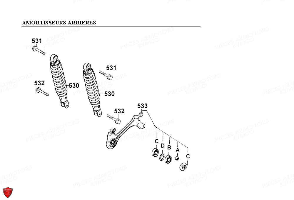 AMORTISSEURS ARRIERES KYMCO PEOPLE 125 4T EURO II